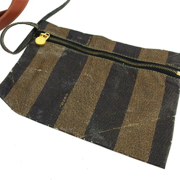 Authentic FENDI tote bag block check beige PVC �~ leather used Auth - Picture 6 of 9